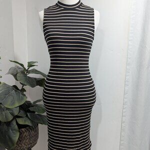 One Clothing Striped Midi Dress Sz L | Fitted Women’s Summer Dress | Casual Chic